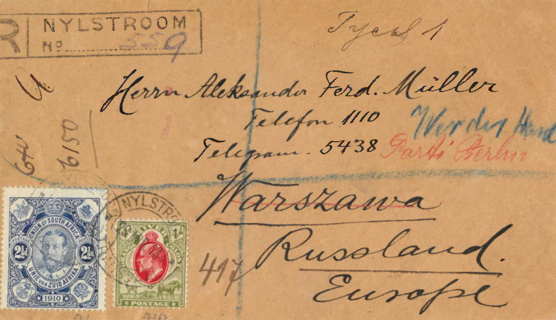 Letter from Nylstroom, 1913